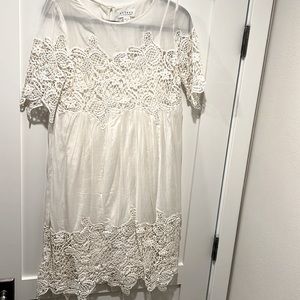 White Velvet by Graham and Spencer lace detailed midi dress